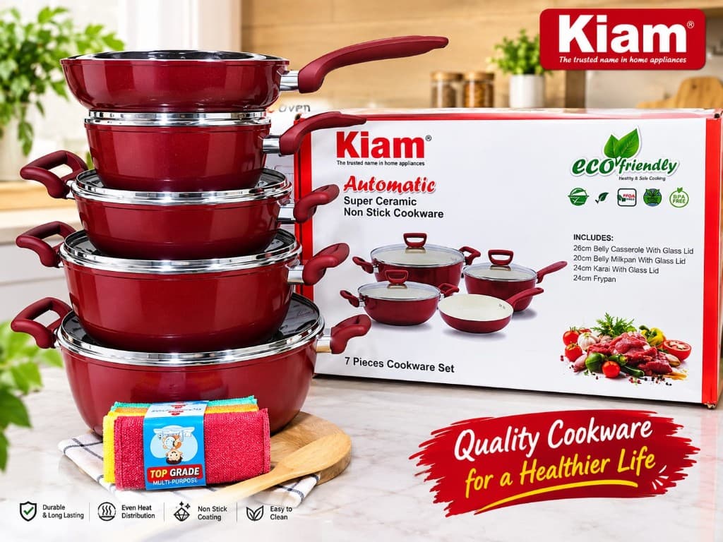 Kiam Super Ceramic ৯ পিস সেট (রেড)